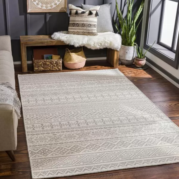 Artistic Weavers Addy Handmade Geometric Area Rug5 x 76Gray36 x 56 Grey