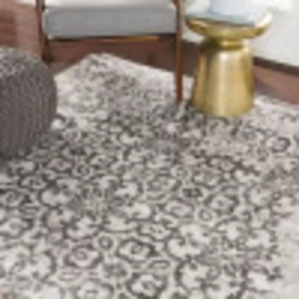 Artistic Weavers Afia Floral Vintage Area Rug 53 x 73 WhiteCharcoal53 Square WhiteCharcoal