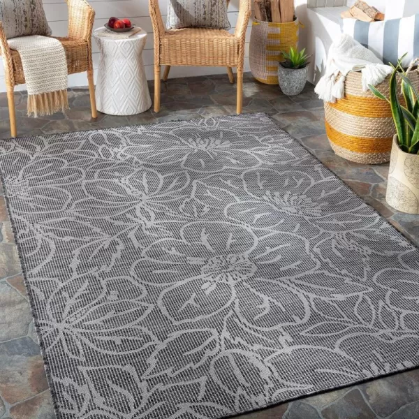 Artistic Weavers Agneta Outdoor Floral Area Rug 51 x 7 Blue26 x 4 Dark Gray