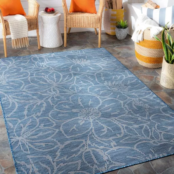 Artistic Weavers Agneta Outdoor Floral Area Rug 51 x 7 Blue26 x 73 Blue