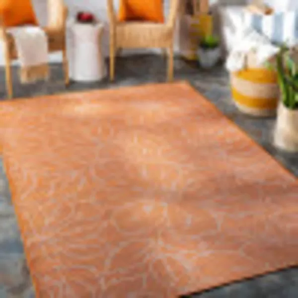 Artistic Weavers Agneta Outdoor Floral Area Rug 51 x 7 Blue26 x 73 Orange