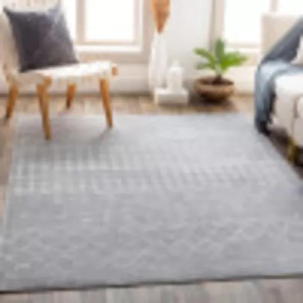 Artistic Weavers Anezka Modern Tribal Area Rug53 x 71Dark Blue5 ft 3 in x 7 ft 1 in Light Gray