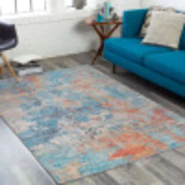 Artistic Weavers Angel Modern Abstract Area Rug 5 x 76 TealBurnt OrangeArtistic Weavers Angel Modern Abstract Area Rug 5 x 76 TealBurnt Orange