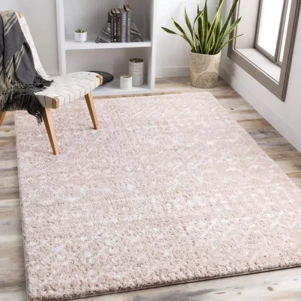 Artistic Weavers Anita Bohemian Shag Area Rug 53 x 73 CreamPale Pink67 x 9 Blush