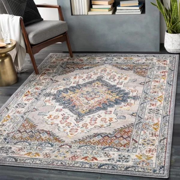 Artistic Weavers Anja Oriental Medallion Area Rug67 SquareGreyGrey 2 x 3