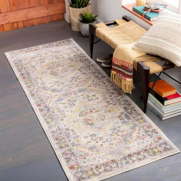 Artistic Weavers Anja Oriental Medallion Area Rug67 SquareGreyTaupe 27 x 10