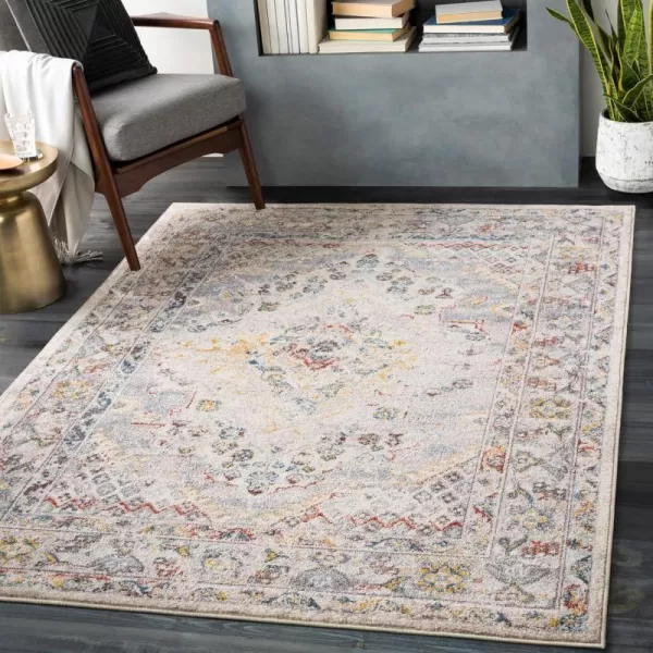 Artistic Weavers Anja Oriental Medallion Area Rug67 SquareGreyTaupe 53 Round