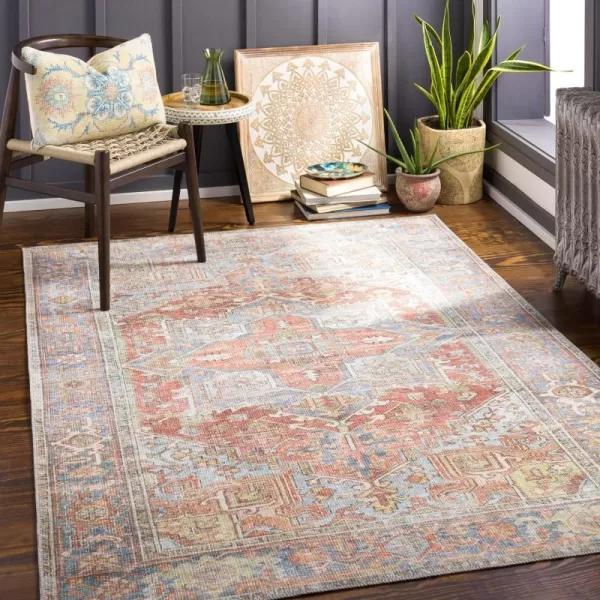 Artistic Weavers Arias Printed Vintage Machine Washable Area Rug53 x 7Dark BrownDark Brown 53 x 7