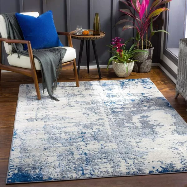 Artistic Weavers Arti Modern Abstract Area Rug67 SquareDark BlueAquaCharcoalDark Blue 2 ft x 3 ft