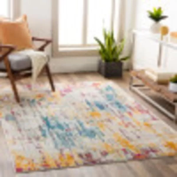 Artistic Weavers Arti Modern Abstract Area Rug67 SquareDark BlueAquaMulti Color 6 ft 7 in x 9 ft