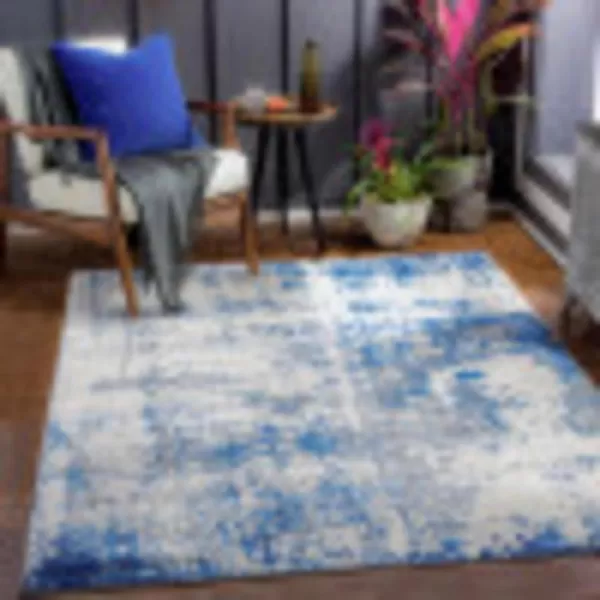 Artistic Weavers Arti Modern Abstract Area Rug67 SquareDark BlueAquaSky BlueGray 2 ft 7 in x 7 ft 3 in