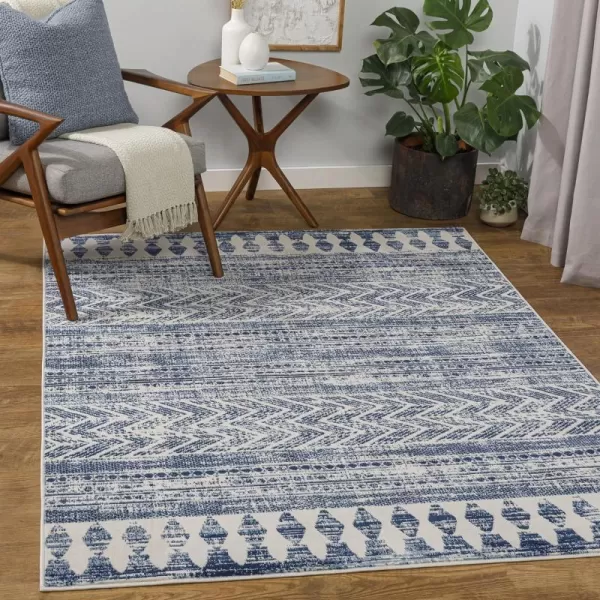 Artistic Weavers Aveline Moroccan Bohemian Area Rug1110 x 15Light Gray53 x 71 Dark Blue