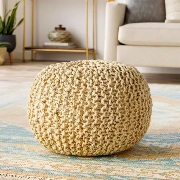 Artistic Weavers Berma Knitted Jute Round Pouf 14 H x 20 W x 20 D WheatArtistic Weavers Berma Knitted Jute Round Pouf 14 H x 20 W x 20 D Wheat