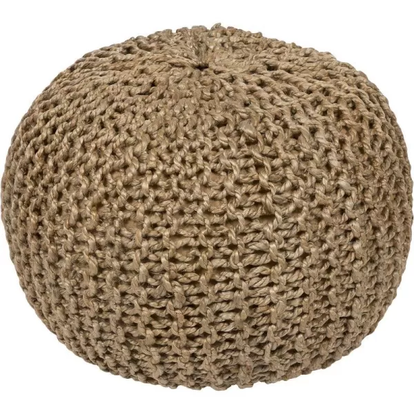 Artistic Weavers Berma Knitted Jute Round Pouf 14H x 20W x 20D SlateBeige