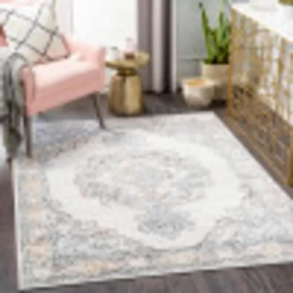 Artistic Weavers Bilal Traditional Medallion Area Rug 52 x 766 x 92 Light Gray