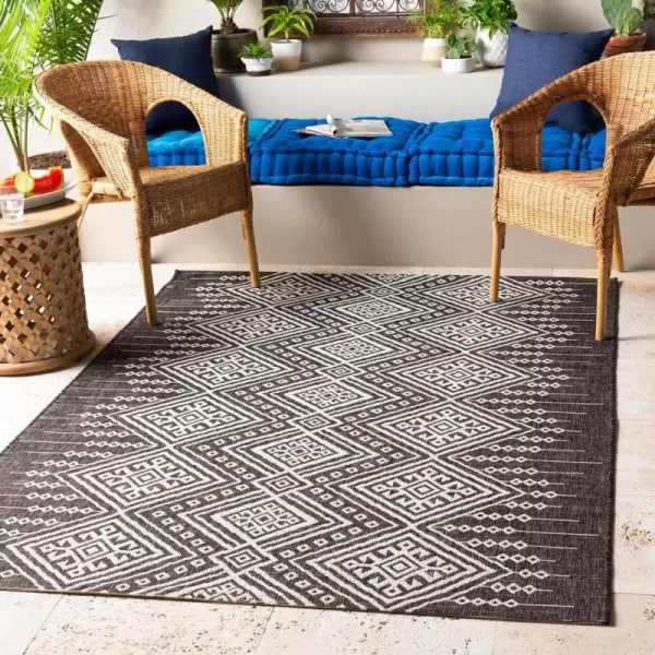 Artistic Weavers Birch Bohemian Outdoor Area Rug53 x 77Black2 x 211 Black