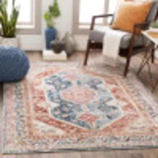 Artistic Weavers Brogan Vintage Rustic Area Rug53 x 73BlueRustBlueRust 7 ft 10 in x 10 ft 3 in