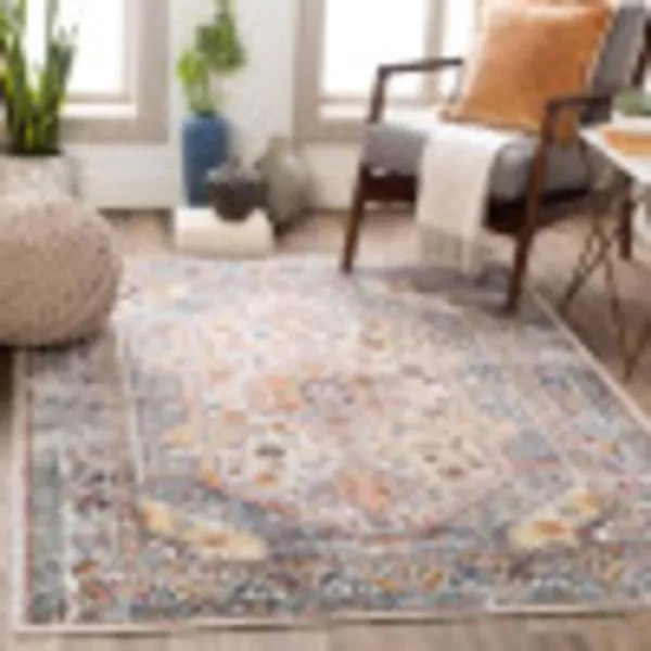 Artistic Weavers Brogan Vintage Rustic Area Rug53 x 73BlueRustIvory 5 ft 3 in x 7 ft 3 in