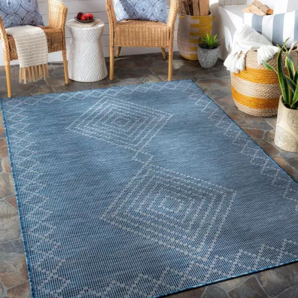 Artistic Weavers Cade Outdoor Global Area Rug 51 x 7 Blue78 x 10 Blue