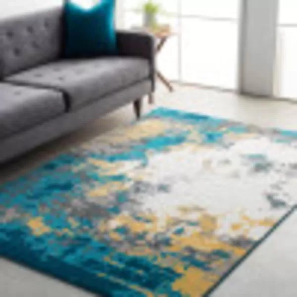 Artistic Weavers Cantrell Modern Area Rug53 x 77Black5 ft 3 in x 7 ft 7 in Blue