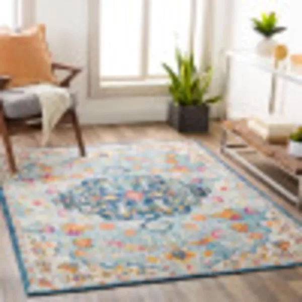 Artistic Weavers Carldale Vintage Medallion Area Rug67 x 9PinkLight Blue 5 ft 3 in x 7 ft 1 in