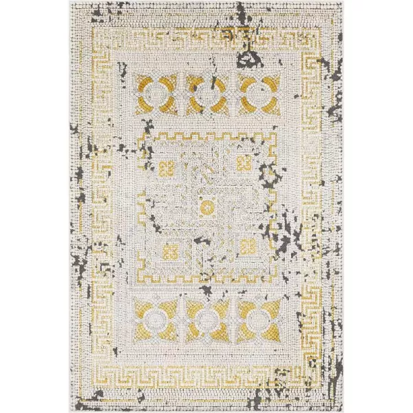 Artistic Weavers Carys BlueGray Updated Traditional 67 x 96 Area Rug Mustard111 x 211 Mustard