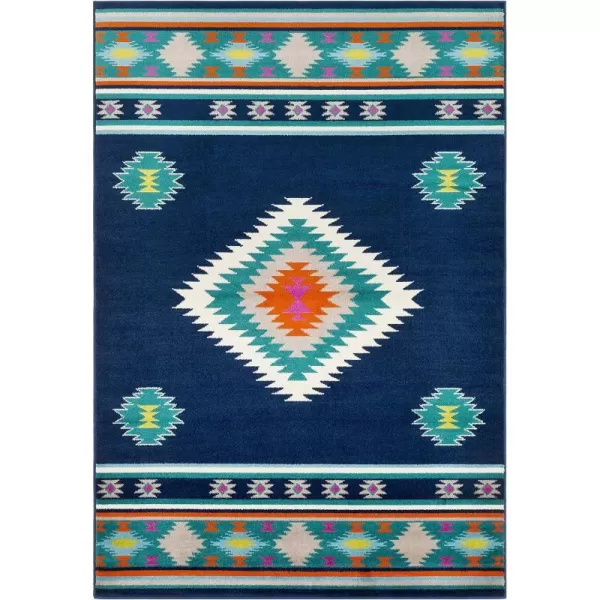 Artistic Weavers Celtia Area Rug 53 x 79 Charcoal and Dark Gray110 x 211 Navy and Aqua