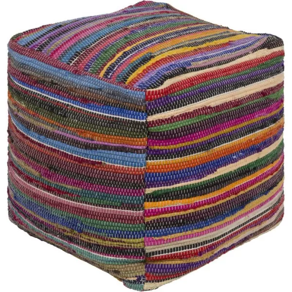 Artistic Weavers Chama Handwoven Pouf 18 H x 18 W x 18 D RainbowArtistic Weavers Chama Handwoven Pouf 18 H x 18 W x 18 D Rainbow