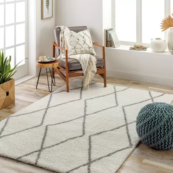 Artistic Weavers Cloudy Diamond Lattice Shag Area Rug53 x 7White53 x 7