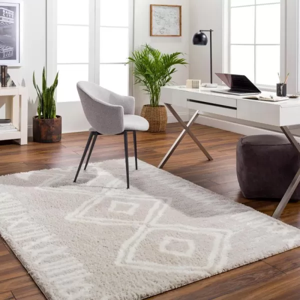 Artistic Weavers Cloudy Shag Bohemian Global Area Rug53 x 7CreamCream 53 x 7