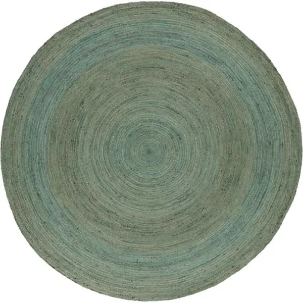 Artistic Weavers Clover Jute Area Rug 8 Round Teal BlueArtistic Weavers Clover Jute Area Rug 8 Round Teal Blue