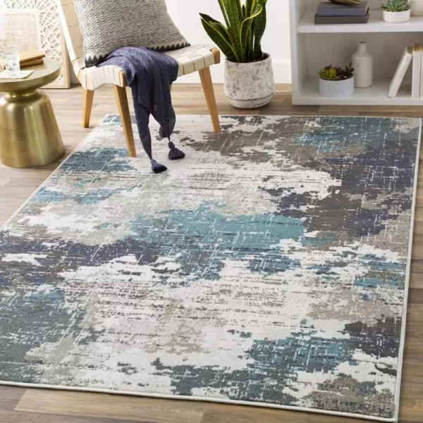 Artistic Weavers Contemporary Abstract Geneva Area Rug 53 x 73 5 x 8 Teal2 ft x 2 ft 11 in Teal