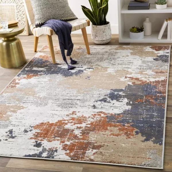 Artistic Weavers Contemporary Abstract Geneva Area Rug 53 x 73 5 x 8 Teal2 ft x 2 ft 11 in Terracotta