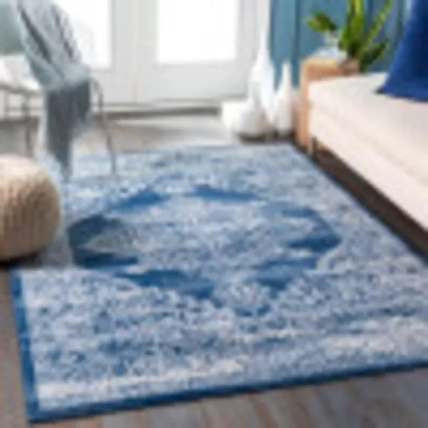 Artistic Weavers Dallas Vintage Medallion Area Rug1110 x 15White53 x 71 Dark Blue