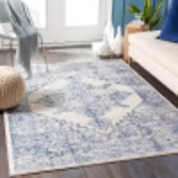 Artistic Weavers Dallas Vintage Medallion Area Rug1110 x 15White53 x 71 WhiteDark Blue