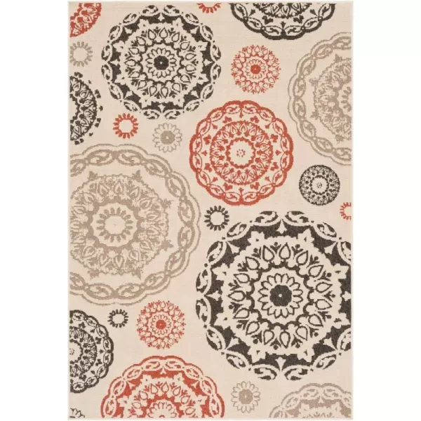 Artistic Weavers Danae Medallion Outdoor Area Rug810 SquareTealDenimBlack 53 x 77