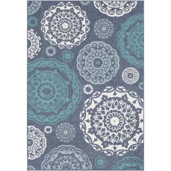 Artistic Weavers Danae Medallion Outdoor Area Rug810 SquareTealDenimBlue 73 Round