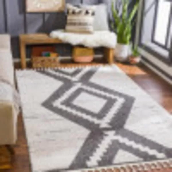 Artistic Weavers Danton Geometric High Low Area Rug 53 x 7 BlackCream53 x 7