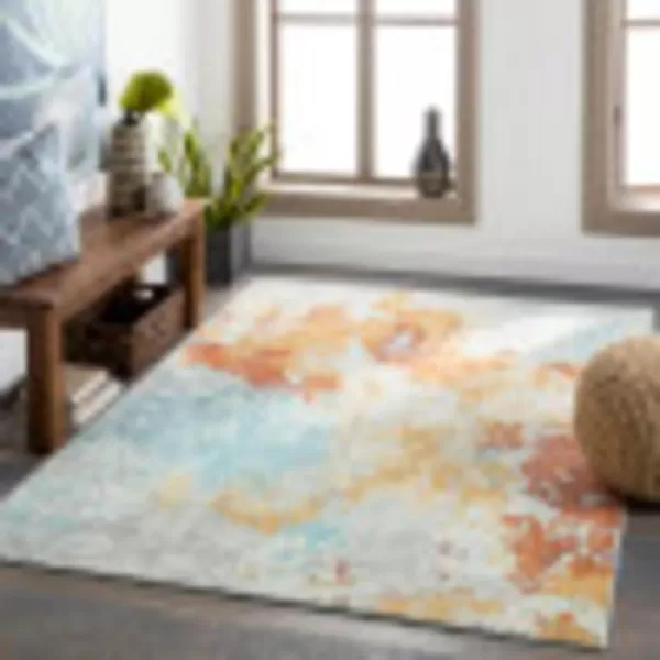 Artistic Weavers Danu Outdoor Modern Abstract Area Rug 53 x 73 NavyPale Blue611 x 9 Burnt OrangePale Blue