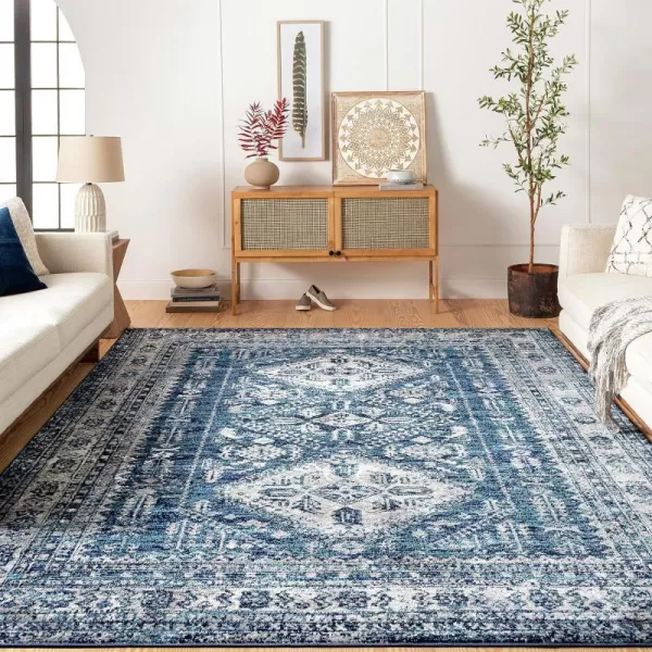 Artistic Weavers Desta Vintage Oriental Area Rug67 SquareBlueWhite10 x 14 Navy