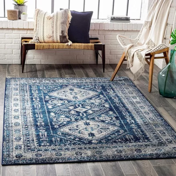 Artistic Weavers Desta Vintage Oriental Area Rug67 SquareBlueWhite2 x 3 Navy