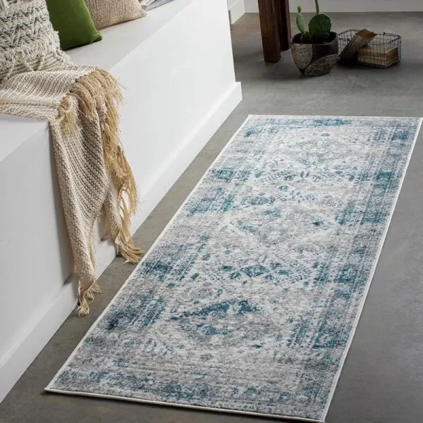 Artistic Weavers Desta Vintage Oriental Area Rug67 SquareBlueWhite27 x 10 BlueWhite