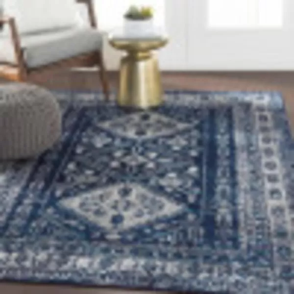 Artistic Weavers Desta Vintage Oriental Area Rug67 SquareBlueWhite53 x 73 Navy