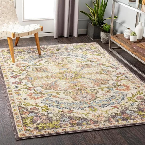 Artistic Weavers Donte Floral Medallion Area Rug 53 Square Terracotta710 Round Terracotta