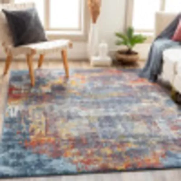 Artistic Weavers Eira Modern Abstract Area Rug52 x 7BlueOrange5 ft 3 in x 7 ft 3 in Blue  Orange