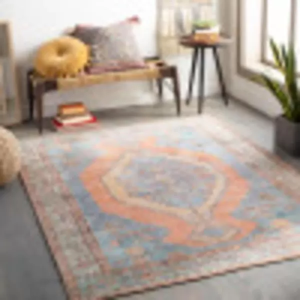 Artistic Weavers Elisa Vintage Medallion Area Rug 53 x 73 PeachAquaArtistic Weavers Elisa Vintage Medallion Area Rug 53 x 73 PeachAqua