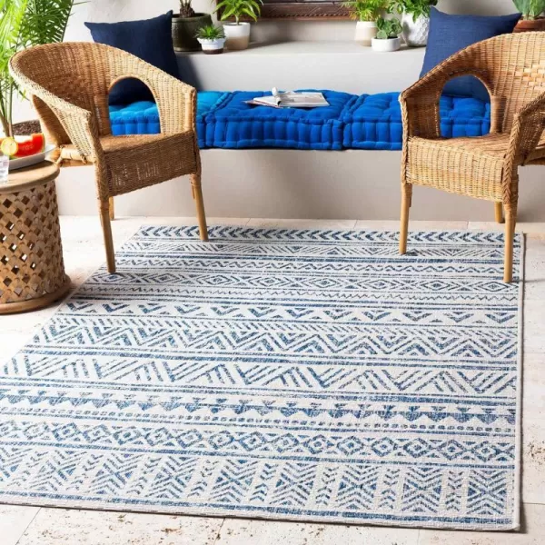 Artistic Weavers Esperanza Outdoor Area Rug67 SquareBlueWhite53 x 77 BlueWhite