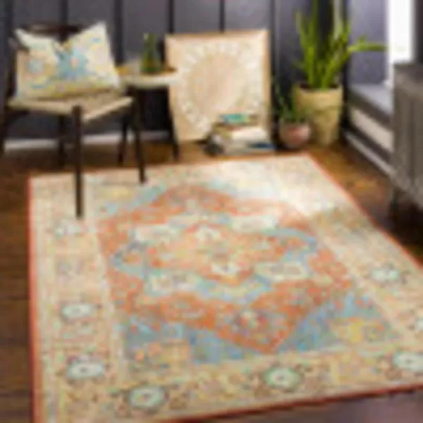 Artistic Weavers Eviana Vintage Medallion Washable Area Rug 53 x 7 Burnt Orange27 x 4