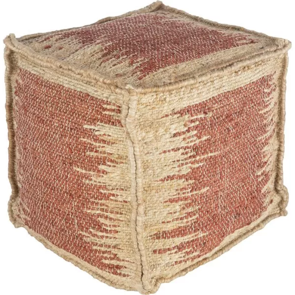 Artistic Weavers Filton Pouf 16 x 16 x 16 OrangeKhaki16 x 16 x 16 Orange  Khaki