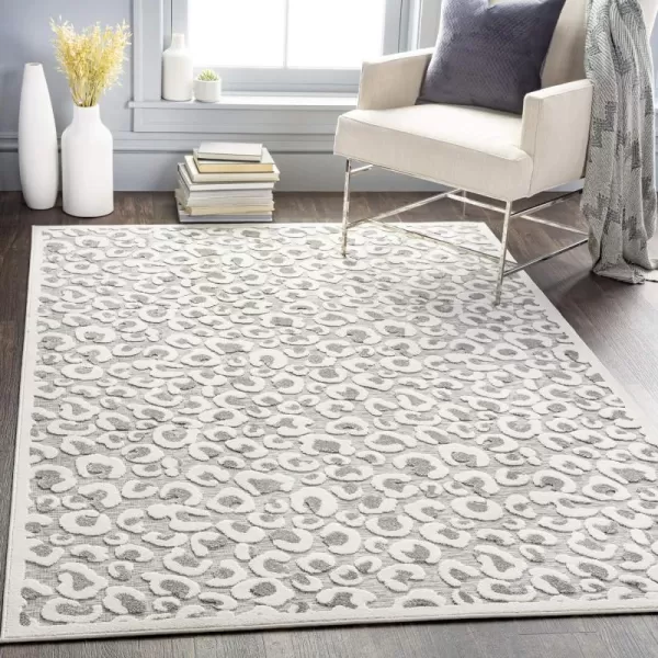 Artistic Weavers Fran Outdoor Leopard Area Rug 53 x 73 Medium Gray2 x 211 CreamGray